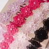 Width 6cm Flower Pearl Lace Double-Layer Beaded Decoration Lace Trim Six Petal Design Floral Applique Bridal Accessories