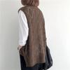 New, Retro, V-neck, Crochet, Knitted Sweater, Sleeveless Vest, Top, Loose, Hollowed Out, Pullover Vest