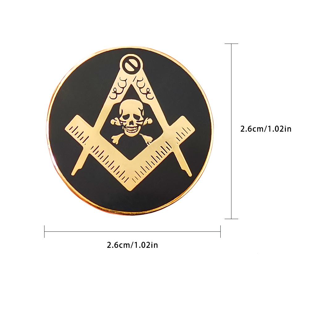 Freemason Lapel Pin BLM12 | 2.6cm Gold Plated Masonic Badge | Exquisite Business & Fraternal Regalia Accessory 2.6cm