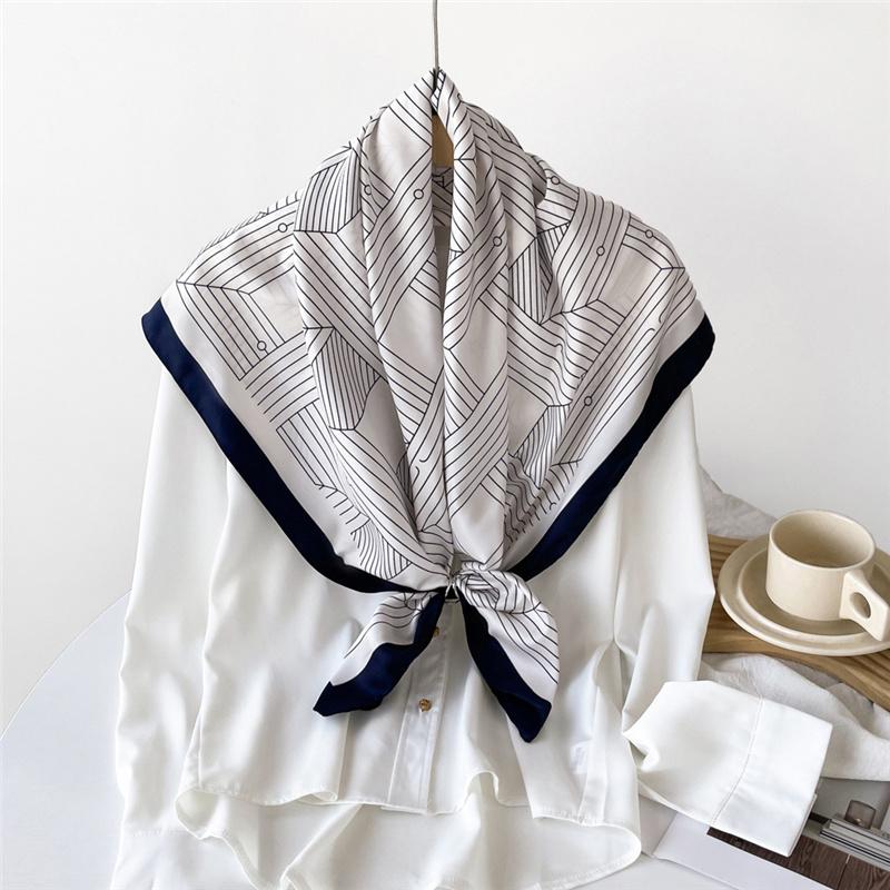 90*90cm Printed Flora Square Shawls Wrpas Scarves Ladies Kerchief Neckerchief Head Hijab Lady Headband Foulard