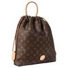 Louis Vuitton Keeper Arc-Shaped Drawstring Loop Logo Leather Trim Monogram Fabric Tote Bag Women tote bag Brown M2A051