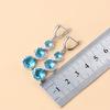 Mark  Wedding Dress Costume Bridal-Bridesmaid Jewelry Blue Stone Earrings And Ring Women Necklace Set Free Gift Box