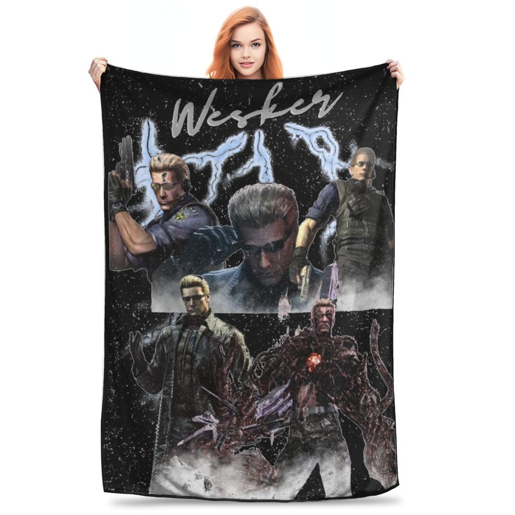Pătură Bootleg Albert Wesker Pătură Caldă din Flanel Moale pentru Sofă pentru Casă Dormitor Exterior Pături Cuvertură Plapumă