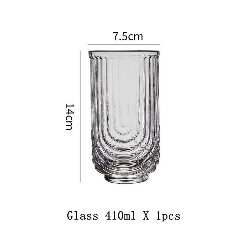 

Niche Glass American Ice Latte Coffee Cup, Handmade, Small U Juice Cups, Water Mug, Drink Cups, Simple New Style, Kawaii Wave 350-450ml
