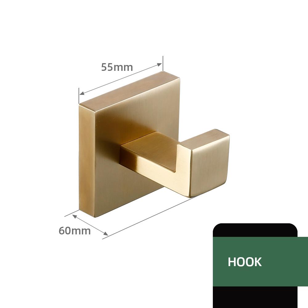 Matte Gold Towel Rack 304 stainless steel Towel Bar Double Towel Shelf Paper Holder Tissue Holder Toilet Brush Holder Hook