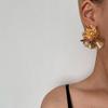 Elegant Hollow Ginkgo Leaf Stud Earrings - High-End Fashion Statement for Evening Banquets.