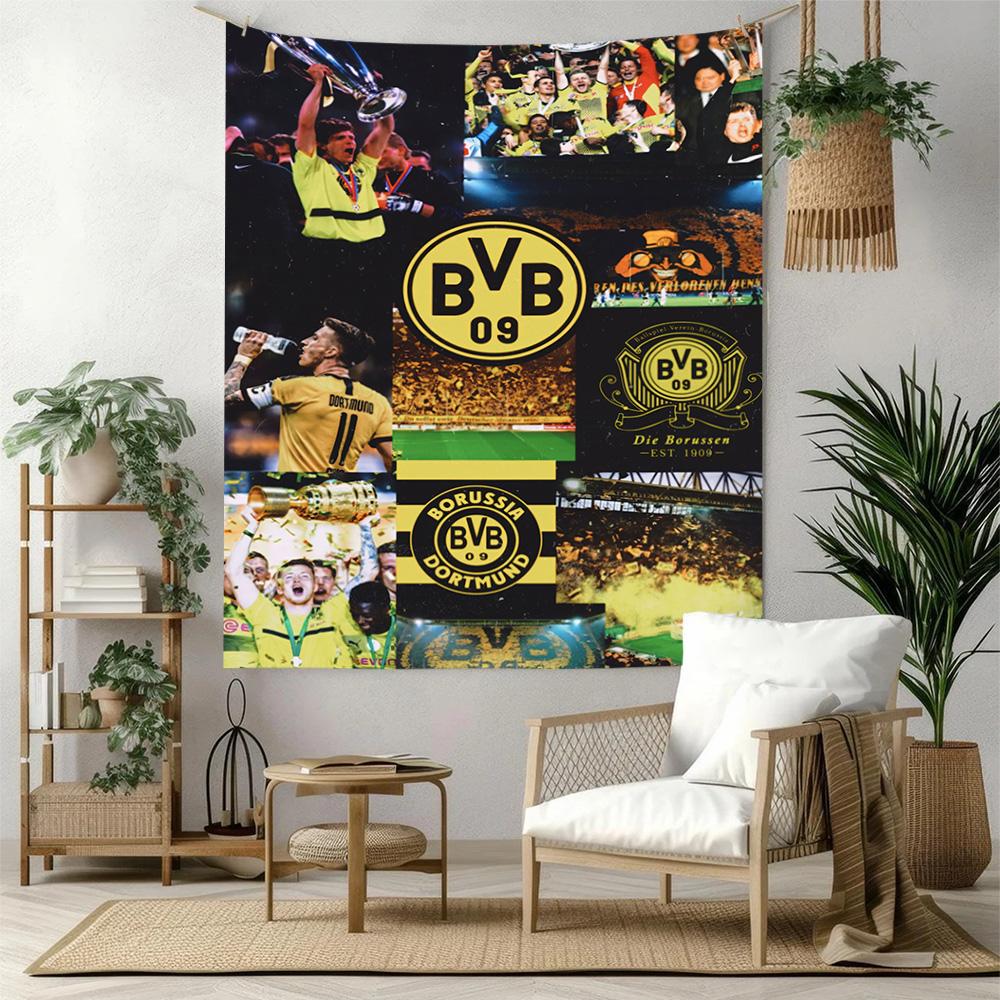 Borussia Dortmund Wall Decor Tapestry Art For Pet Memorial Birthdaywedding Party Backdrop Family Gift