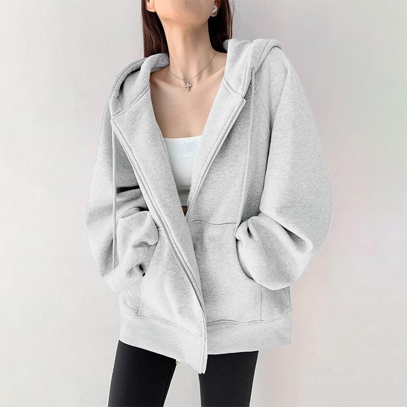 Womens Cozy Hoodie Cardigan With Pockets For Autumn Casual Wear