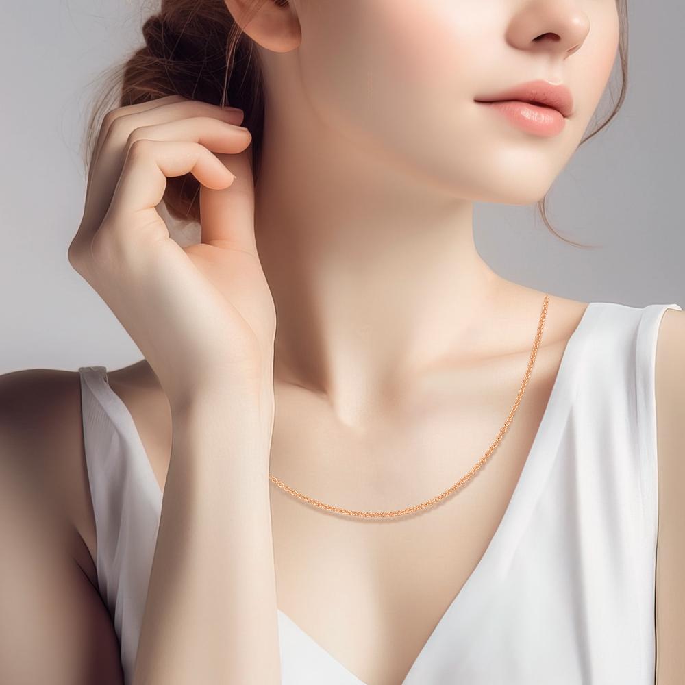 New 925 Silver Simple Necklace Gold Silver Rose Gold Premium Bare Chain For Women Valentine's Birthday Gift DIY Jewelry