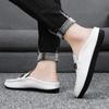 Male Shoes All-match Muller Shoes Men Leather Fashion Half Slipper Summer Men Loafers Flats Slippers for Outdoor Walking Shoes