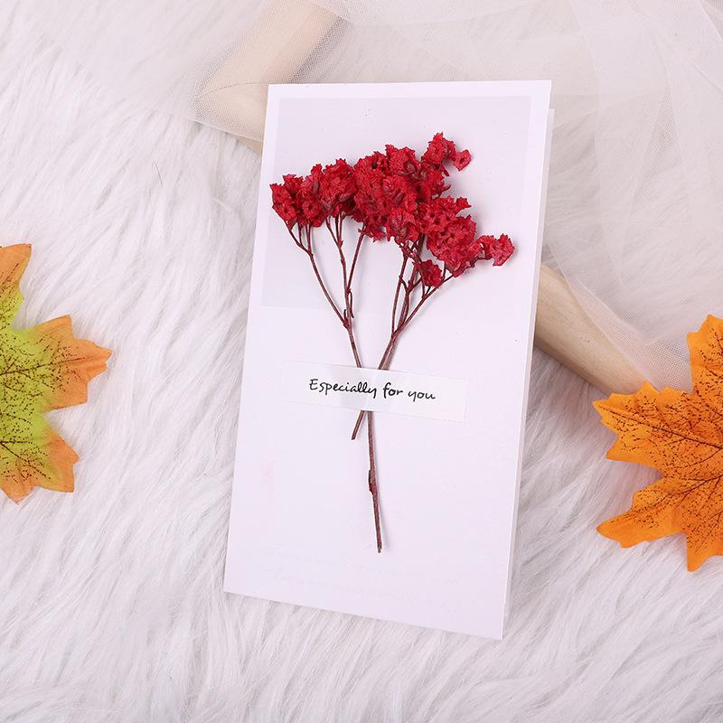 Thank You Card Mother's Day Greeting Card Dried Flower Handwritten Blessing Starry Sky 5PC Goddess Festival