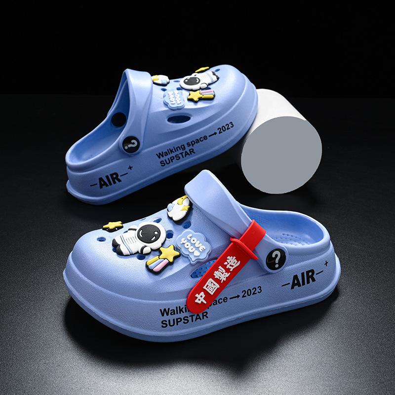 

Стильні Мультяшні Зручні Дитячі Пляжні Сандалі з Нековзною М якою Підошвою з ЕВА для Веселого Літа Light Blue,220