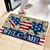Patriotic God Bless America Doormat - 4th of July IndoorOutdoor Welcome Mat with American Flag Mat for Camping Welcome Mat