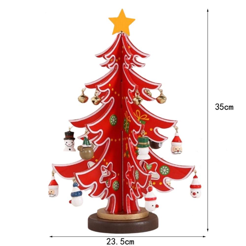 Wooden Material Christmas Tree Ornament Stereo Structure Christmas Decoration  Home
