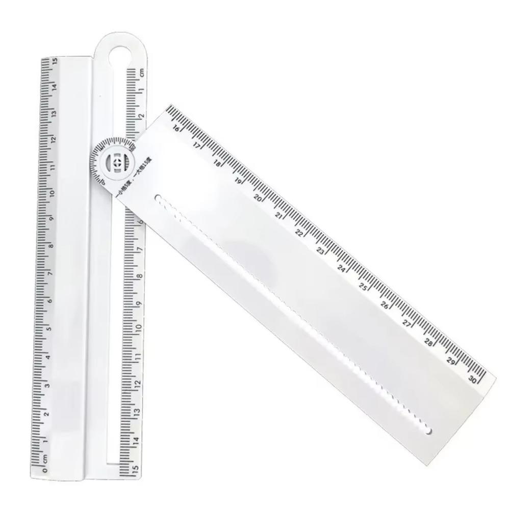 

30cm Folding Geometric Ruler Angle Measurement Circular Drawing Ruler Mathematical Measuring білий