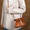 Johnature Echte Leder Damen Tasche Retro Handgemacht Weiches Rindsleder Mini Vielseitig Schulter Crossbody Tasche