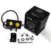Waterproof Dual-Eye LED Motorcycle Spotlight: Ultra-Bright White & Yellow Light, 9-80V.