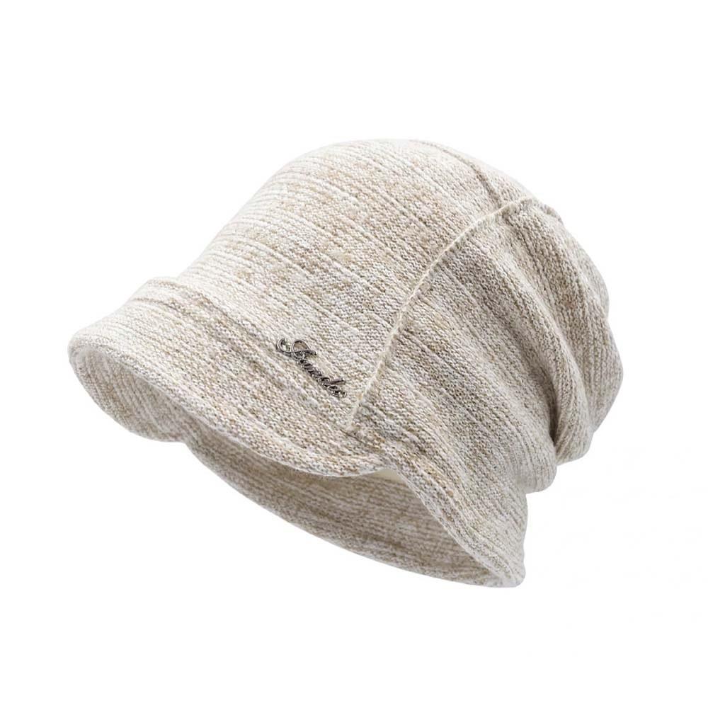 Warm Slouchy Beanie Thick Knit Pullover Hat Visor Bonnet Hat Winter Warm Cap Ladies