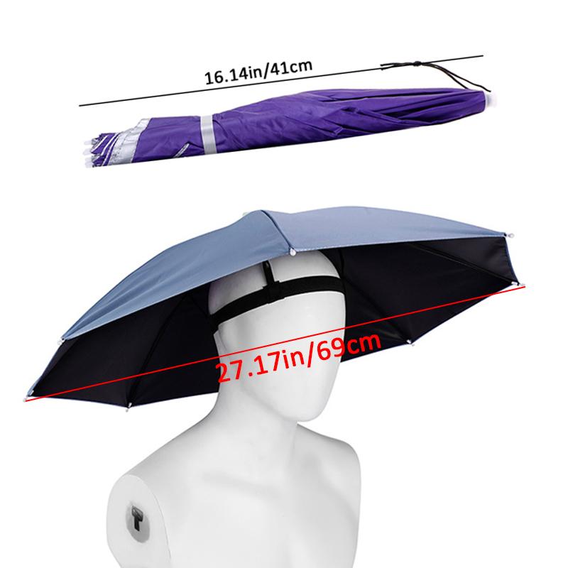 Waterproof Portable Fishing Umbrella Hat Outdoor Sunscreen Universal Foldable Camping Headwear Caps for Angling