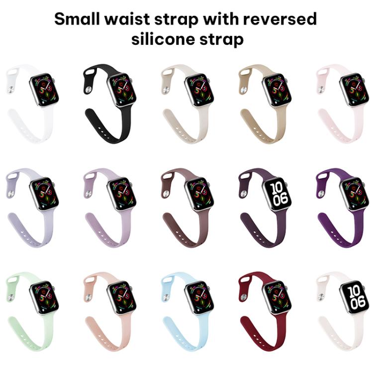 Small‑Waist Reverse‑Buckle Soft‑Silicone Watch‑Band Strap, Adjustable Wrist‑Bracelet Accessory For Apple Watch 42/44/45/46/49mm