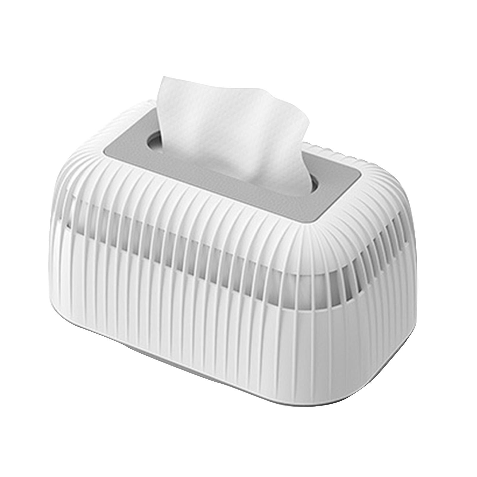 Konnwei White Tissue Box Holder Plastic Large Capacity Rectangle Napkin Box Cover Dispenser For Bathroom Kitchen Home