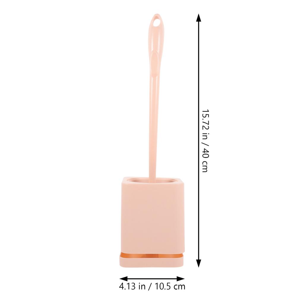 Long Handle Toilet Brush White Plastic with Base Home Bathroom Cleaning Tool Wc Supplies Convenient Cleaning Helper