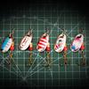 10Pcs Colorful Metal Spinner Baits Set Trout Fishing Lures Sequins Baits Treble Hook Hard Metal Baits Crankbaits Enduring