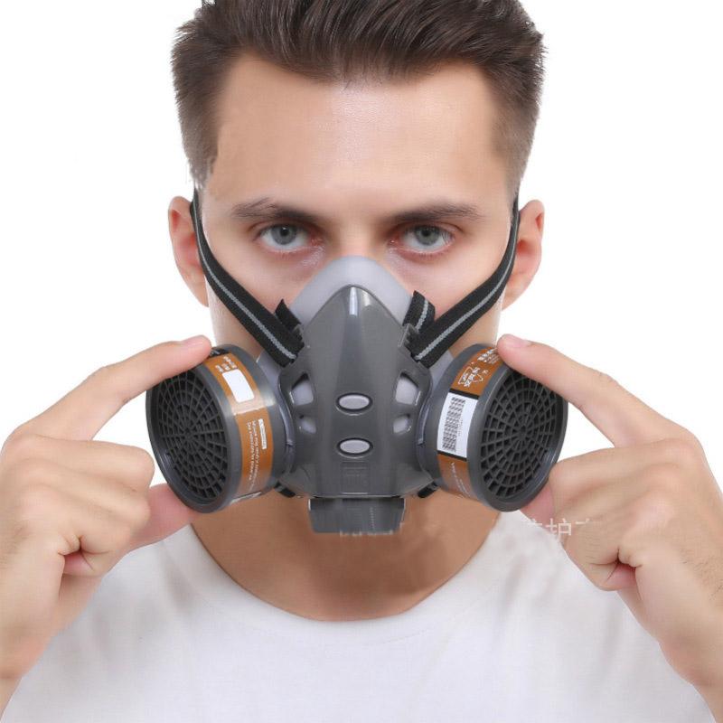 8200 Set de mască pe jumătate completă, rezistentă la praf, cu ochelari de protecție, vopsea pulverizată, decorare chimică cu pesticide, cu filtru respirator