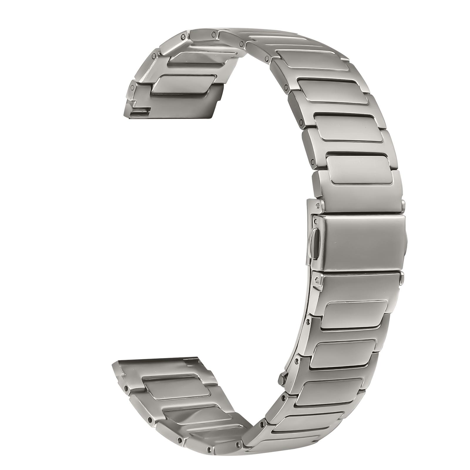 

For Garmin Forerunner 255 Music Watch Band Adjustable Titanium Color Stainless Steel Metal Watch Strap As shown A