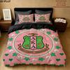 Aka Pattern Bedding Quilt Set Quilt Cover Pillowcase Home Birthday Gift(1 * duvet cover + 2 * pillowcase, without core)