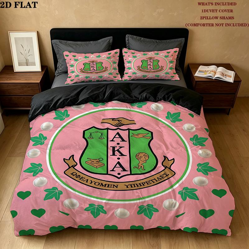 Aka Pattern Bedding Quilt Set Quilt Cover Pillowcase Home Birthday Gift(1 * duvet cover + 2 * pillowcase, without core)