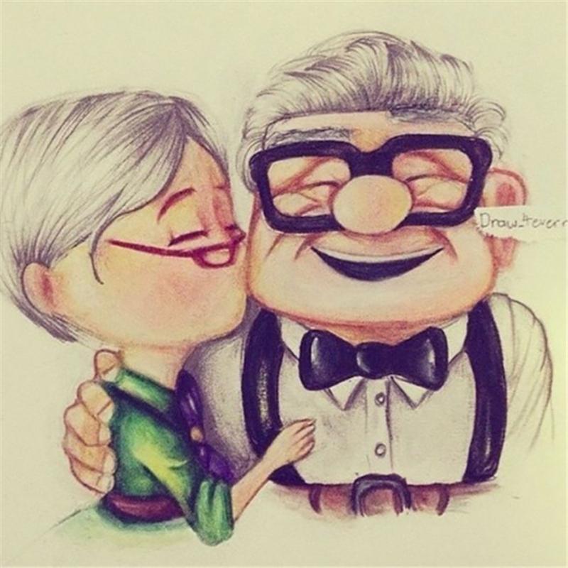 5D À faire soi-même Full Drill Diamond peinture Happy Vieux Couple cross stitch embroidery