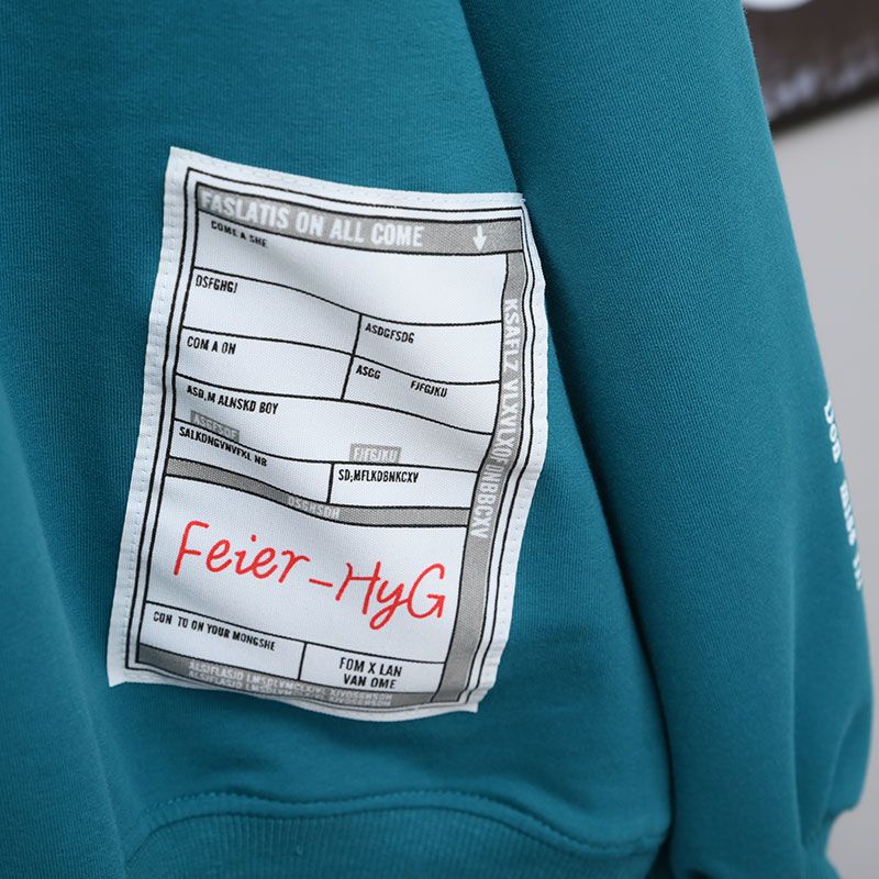 Plus Size Women Letters Streetwear Oversized Long Sleeve Patch Fake 2 Pieces Sweatshirt Casual Pullovers Tops Female Clothing