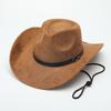 Deerskin Fleece Top Hat Retro Jazz Hat Men's and Women's Felt Hat European and American Woolen Hat Western Cowboy Hat