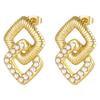 Direct supply geometric stainless steel earrings, women's trend high-end retro earrings, versatile plated 18K earrings