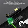 Type-C Aluminum Alloy Dual-Switches LED Flashlight with COB Floodlight Back Clip Work Flashlight for Men Dad Him Husband Gifts