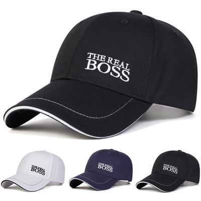 Kšiltovka s výšivkou THE REAL BOSS Unisex Nastavitelná Venkovní klobouk Volnočasové Sportovní Cestovní klobouky Sluneční kšiltovky