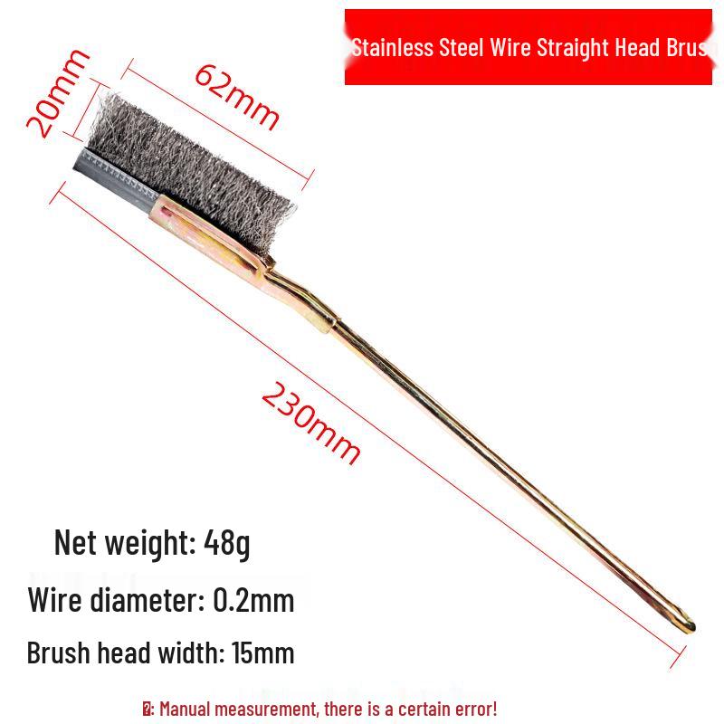 Stainless Steel Wire Brush with Bent Head and Iron Handle for Rust Removal