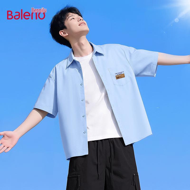 Baleno Men s Summer Cooling Quick-Dry Loose Fit Short Sleeve Shirt L