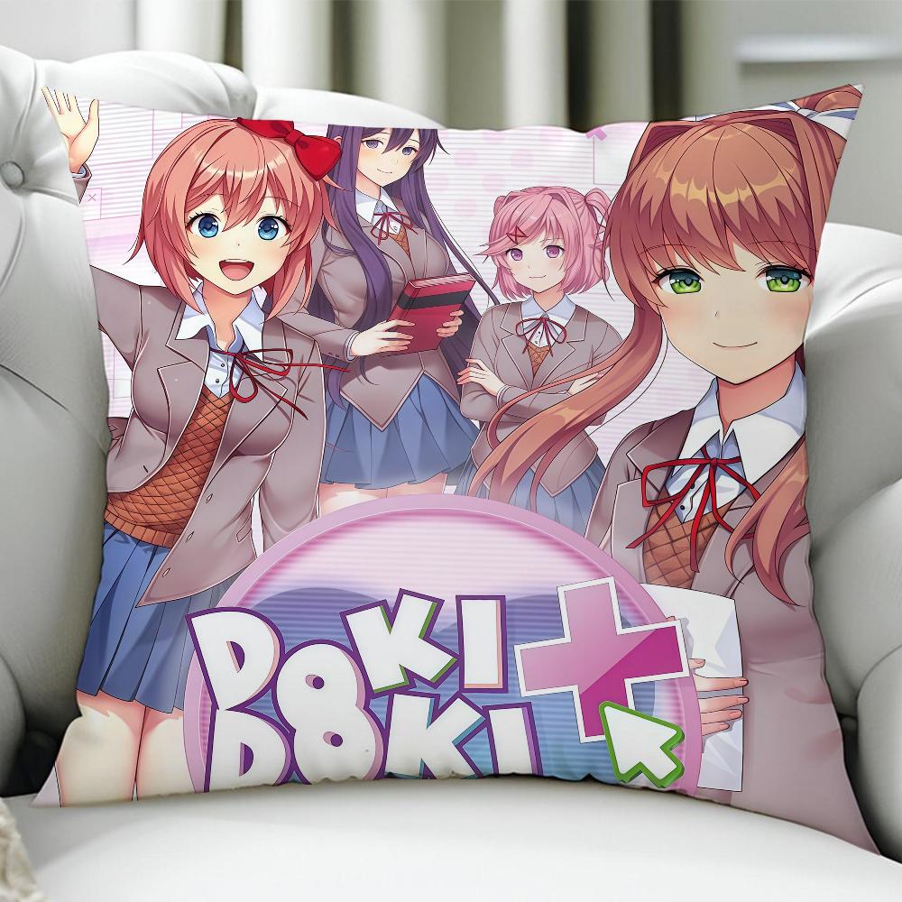 

DDoki DDoki LLiterature CClub cushion cover Birthday Anniversary Gifts Double Sided Printed Zipper Cushion Cover 30x30cm