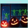 Glow Halloween Skeleton Wall Sticker Pvc Decal For Living Room And Home Decor