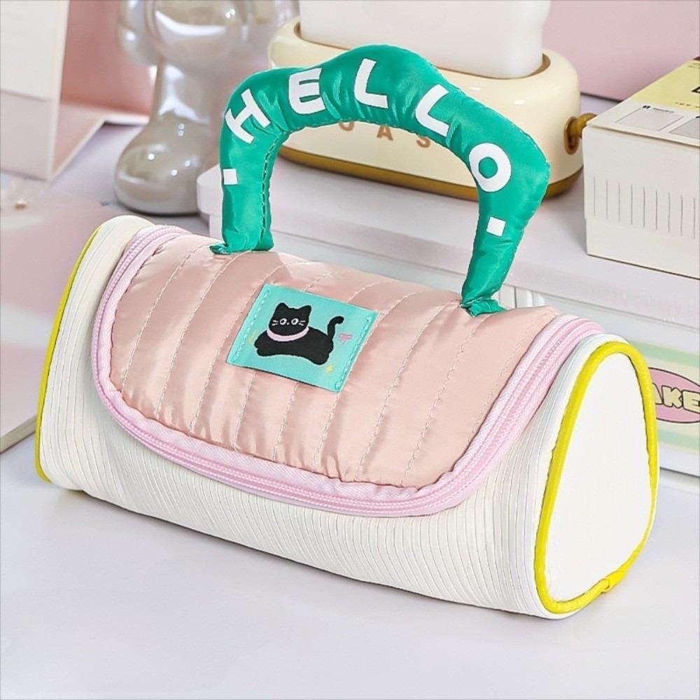 Multifunctional Handheld Makeup Bag Large Capacity Cat Pencil Pouch  Travel