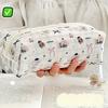 5Pcs Cloth Cartoon Animals Stationery Bag Pen Bag Desktop Storage Korean Style Pencil Case Capybara Dog Flower Print Large Capacity
