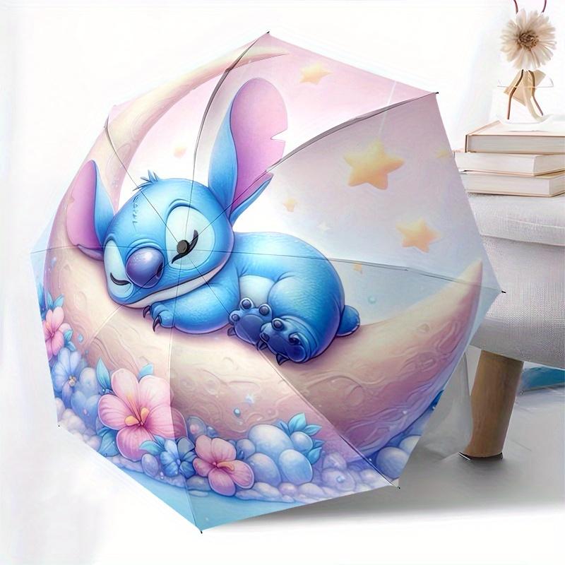 Stitch, Moon Automatic Opening and Closing Umbrella  8 Ribs Windproof Portable Folding Umbrella, Suitable for Casual and Business Outings,for Gifts