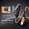 65W Type C Fast Charging Cable 1.5M USB A/C to Type C Data Wire with 3 Fold Holder for Phone Laptop Travel Use
