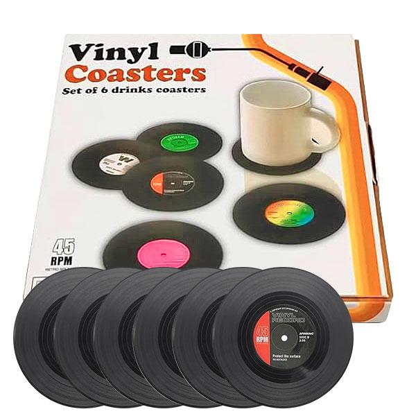 

6 шт. подставок под виниловые пластинки, набор нескользящих подставок под напитки, подставки под ретро-проигрыватели для любителей музыки, украшение кухни