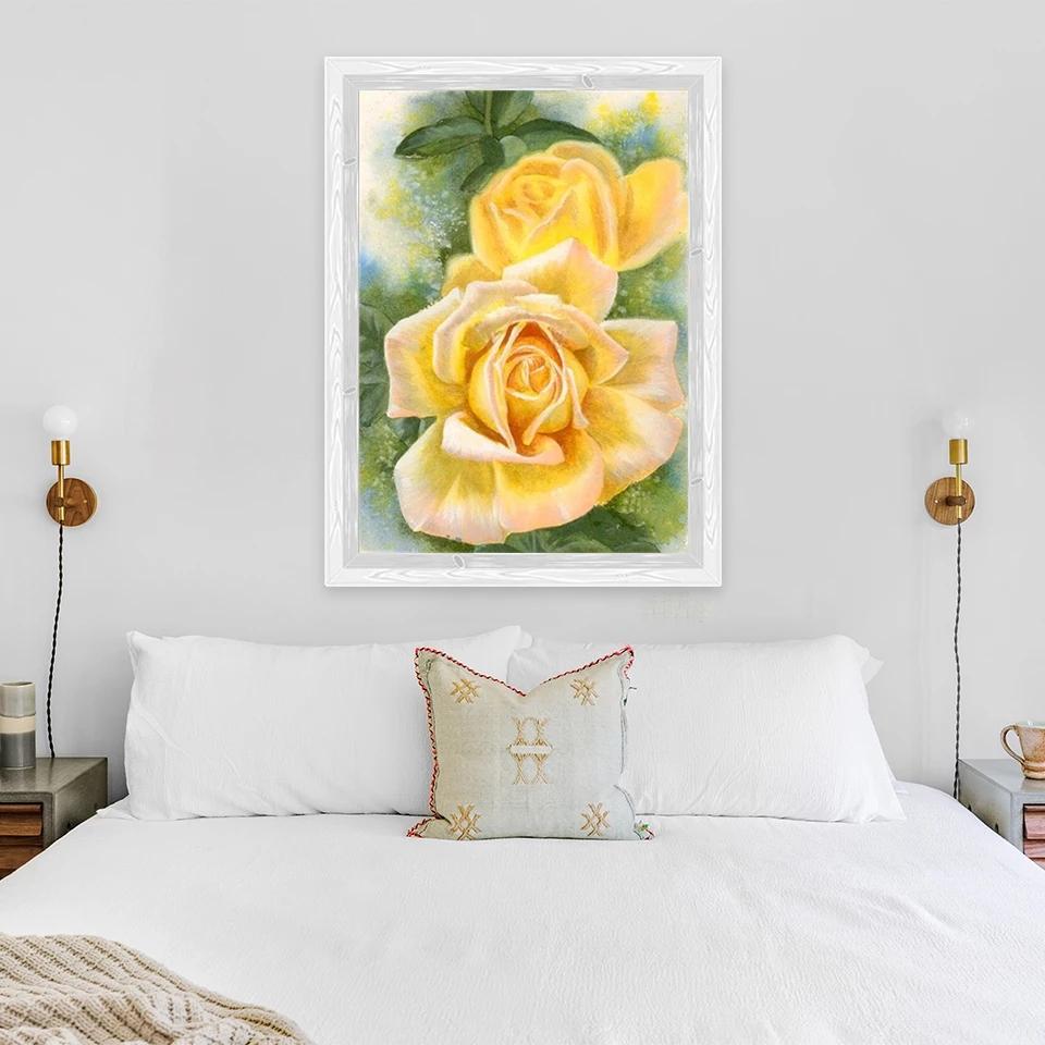 5D Diy Diamond Painting Vase Diamond Embroidery Fresh Flower Cross Stitch Full Round Round Drill Wall Art Picture Handmade Gift