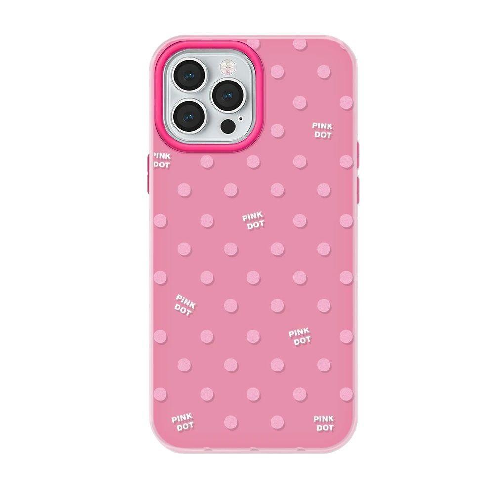 Ins Pink Polka Dot Applicable To Apple 16/17promax Mobile Phone Case iPhone15 Skin Sense Air Scrub 13/14