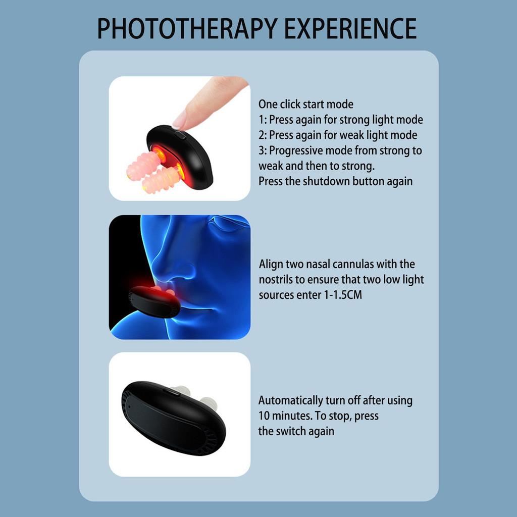 Smart Infrared Nasal Therapy Device Rhinitis Machine Low Frequency Pulse Nose Massage for Improving Nasal Ventilation Wireless Portable Rechargeable