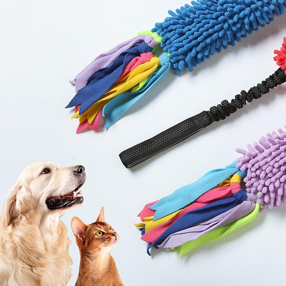 Dog Tug-Mop Training Toy Chew-Resistant Squeaky Sound Bungee-Tug War Rope Toys Interactive Teeth Cleaning Pet Supply
